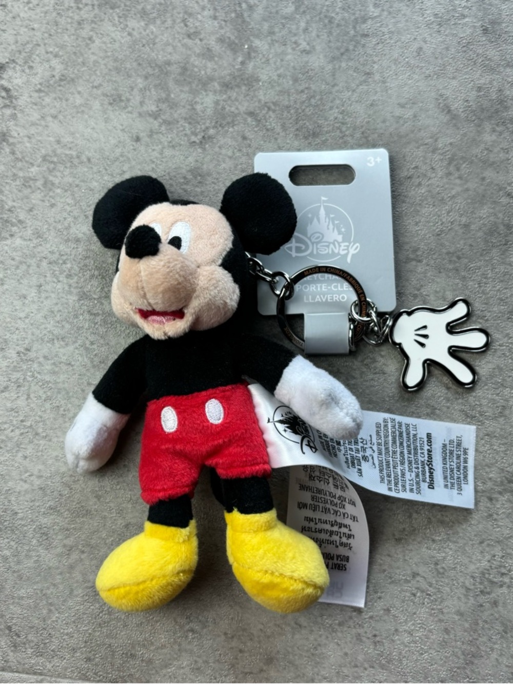 Disney Parks Mickey Mouse Plush Keychain with Hand Bag Charm NEW